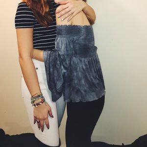 Boho off the shoulder tie-dye top